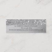 Elegant Modern Monogram Silver Glitter Bokeh Mini Visitekaartje (Achterkant)