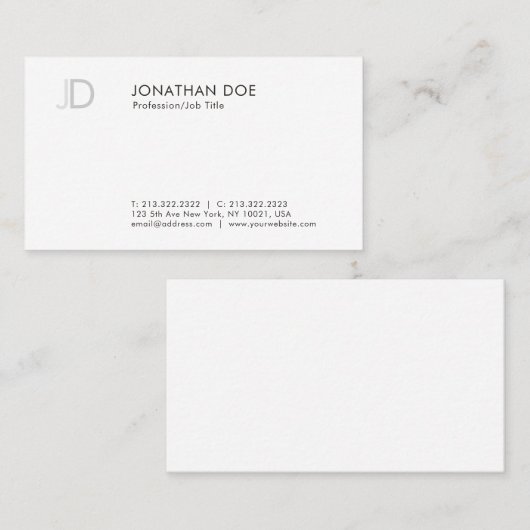 Elegant modern monogram Sjabloon Professional Visitekaartje (Voorkant / Achterkant)