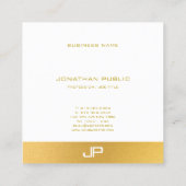 Elegant Modern Monogram Sjabloon Trendy Gold Vierkante Visitekaartje (Achterkant)
