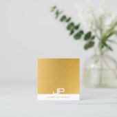 Elegant Modern Monogram Sjabloon Trendy Gold Vierkante Visitekaartje (Staand voorkant)
