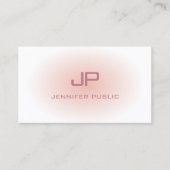Elegant modern monogram Trendy Blush Pink White Visitekaartje (Voorkant)