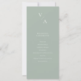 Elegant Modern Monogram Trouwprogramma