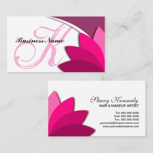 Elegant Modern Monogram Visitekaartje (Voorkant / Achterkant)