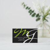 Elegant Modern Monogram Visitekaartjes (Staand voorkant)