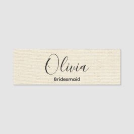 Elegant Modern Monogram Weddenschap Bridesmaid Naamplaatje