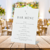 Elegant Modern Monogram Wedding Bar Menu Reclamebord Met Voetstuk