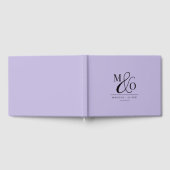 Elegant Modern Monogram Wedding Lavender Gastenboek (Volledig)