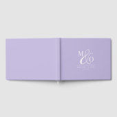 Elegant Modern Monogram Wedding Lavender Gastenboek (Volledig)