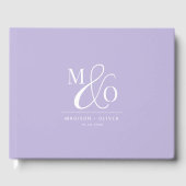 Elegant Modern Monogram Wedding Lavender Gastenboek (Voorkant)