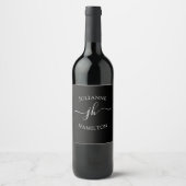 Elegant Modern Monogram Wijn Etiket (Voorkant)