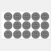 Elegant modern monogram wit en grijs | Waterdicht Labels (Vel)