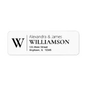 Elegant Modern Monogram Wit Retouradres Etiket (Voorkant)