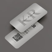 Elegant Modern Monogram Zilver Professioneel Visitekaartje