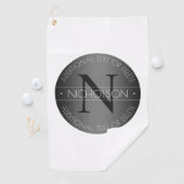 Elegant Modern Monogram Zwart-wit Shading Golfhanddoek (Insitu)