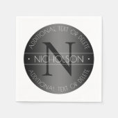 Elegant Modern Monogram Zwart-wit Shading Servet (Voorkant)