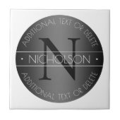 Elegant Modern Monogram Zwart-wit Shading Tegeltje (Voorkant)