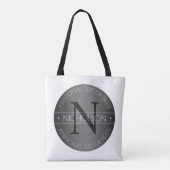 Elegant Modern Monogram Zwart-wit Shading Tote Bag (Achterkant)