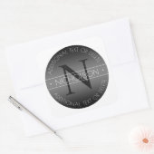 Elegant Modern Monogram Zwart-wit Shading Vierkante Sticker (Envelop)