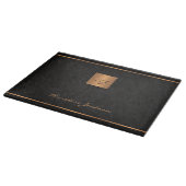 Elegant modern monogramme chic uniek zwart goud snijplank (Hoek)