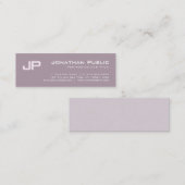 Elegant Modern Monogrammed Design Salon Plain Mini Visitekaartje (Voorkant / Achterkant)