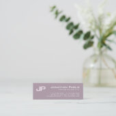 Elegant Modern Monogrammed Design Salon Plain Mini Visitekaartje (Staand voorkant)