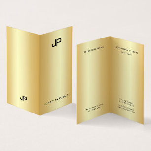 Elegant Modern Monogrammed Faux Gold Professional Visitekaartje