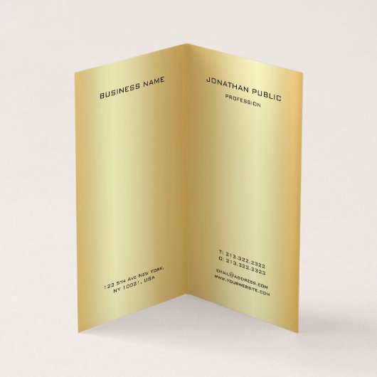 Elegant Modern Monogrammed Faux Gold Professional Visitekaartje (Binnen)