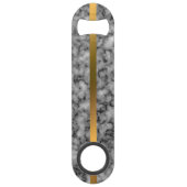 Elegant Modern Monogrammed Marble Black Gold Speed Flessenopener (Achterkant)