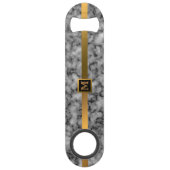 Elegant Modern Monogrammed Marble Black Gold Speed Flessenopener (Voorkant)