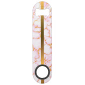 Elegant Modern Monogrammed Marble Black Gold Speed Flessenopener (Achterkant)
