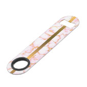 Elegant Modern Monogrammed Marble Black Gold Speed Flessenopener (Achterkant Gekanteld)