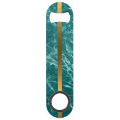 Elegant Modern Monogrammed Marble Black Gold Speed Flessenopener (Achterkant)