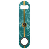 Elegant Modern Monogrammed Marble Black Gold Speed Flessenopener (Voorkant)