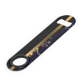 Elegant Modern Monogrammed Marble Black Gold Speed Flessenopener (Achterkant Gekanteld)