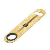 Elegant Modern Monogrammed Marble Black Gold Speed Flessenopener (Voorkant Gekanteld)