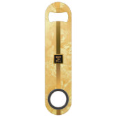 Elegant Modern Monogrammed Marble Black Gold Speed Flessenopener (Voorkant)