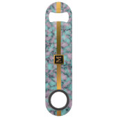 Elegant Modern Monogrammed Marble Black Gold Speed Flessenopener (Voorkant)