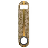 Elegant Modern Monogrammed Marble Black Gold Speed Flessenopener (Achterkant)