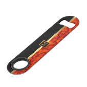Elegant Modern Monogrammed Marble Black Gold Speed Flessenopener (Voorkant Gekanteld)
