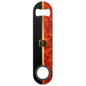 Elegant Modern Monogrammed Marble Black Gold Speed Flessenopener (Voorkant)