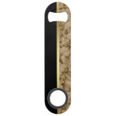 Elegant Modern Monogrammed Marble Black Gold Speed Flessenopener (Achterkant)