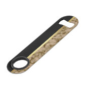 Elegant Modern Monogrammed Marble Black Gold Speed Flessenopener (Achterkant Gekanteld)