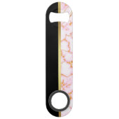 Elegant Modern Monogrammed Marble Black Gold Speed Flessenopener (Achterkant)