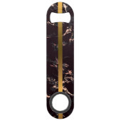 Elegant Modern Monogrammed Marble Black Gold Speed Flessenopener (Achterkant)