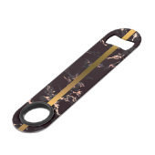 Elegant Modern Monogrammed Marble Black Gold Speed Flessenopener (Achterkant Gekanteld)