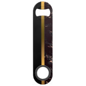 Elegant Modern Monogrammed Marble Black Gold Speed Flessenopener (Achterkant)