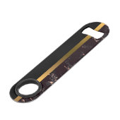 Elegant Modern Monogrammed Marble Black Gold Speed Flessenopener (Achterkant Gekanteld)