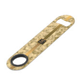 Elegant Modern Monogrammed Marble Black Gold Speed Flessenopener (Voorkant Gekanteld)
