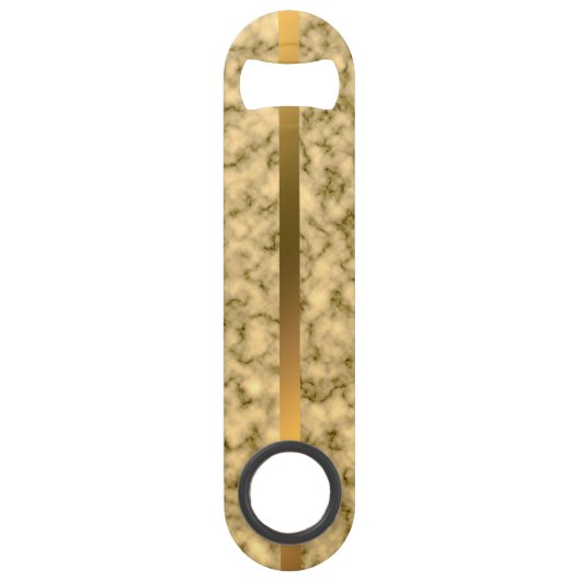 Elegant Modern Monogrammed Marble Black Gold Speed Flessenopener (Achterkant)
