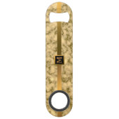 Elegant Modern Monogrammed Marble Black Gold Speed Flessenopener (Voorkant)